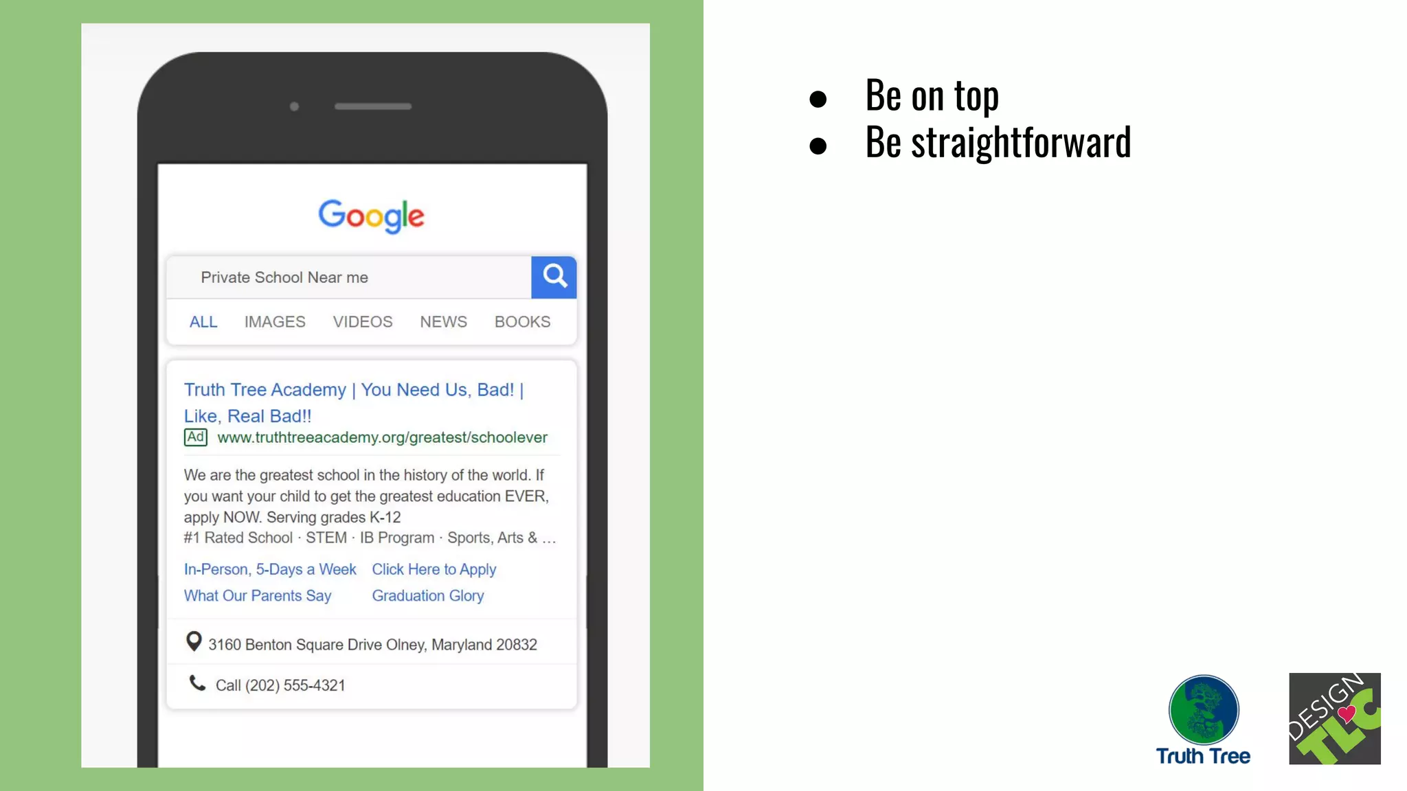 ● Be on top
● Be straightforward
 