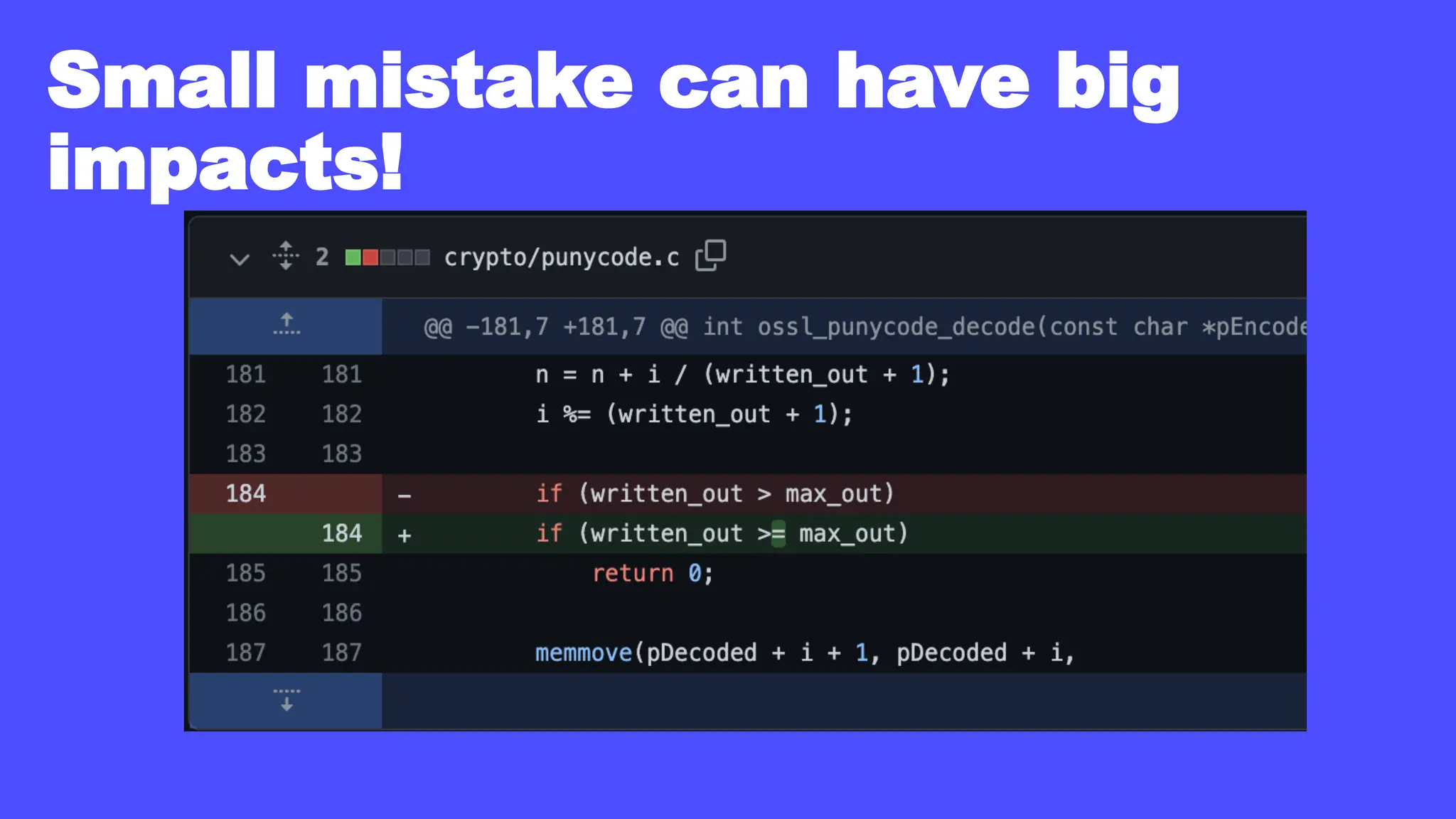Small mistake can have big
impacts!
 