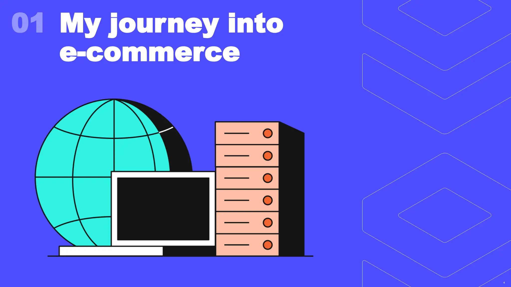 4
4
01 My journey into
e-commerce
 