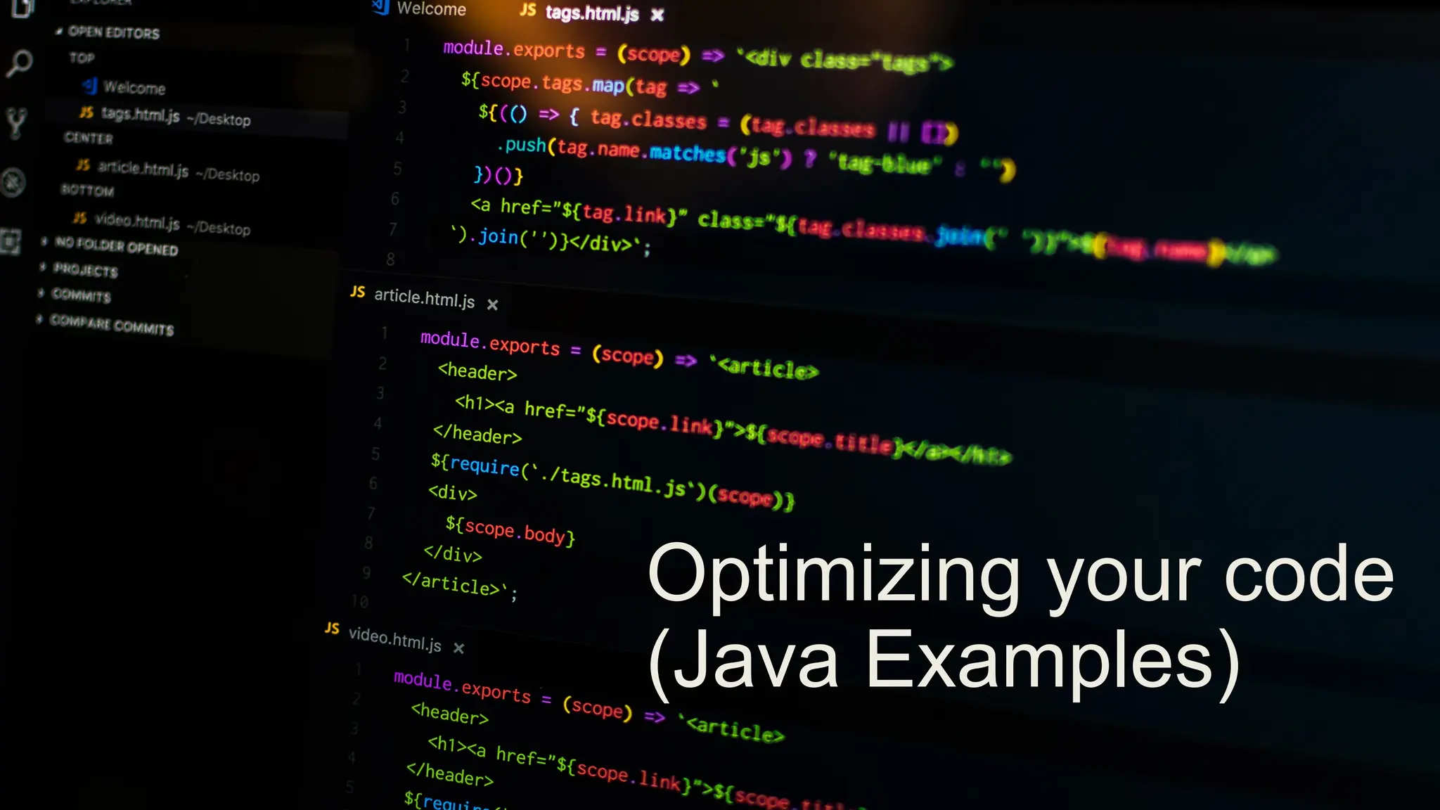 86
Optimizing your code
(Java Examples)
 