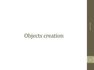 Objects creation 
4:54:14 AM 
12 
 
