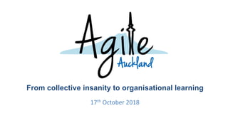 From collective insanity to organisational learning
17th	October	2018
 