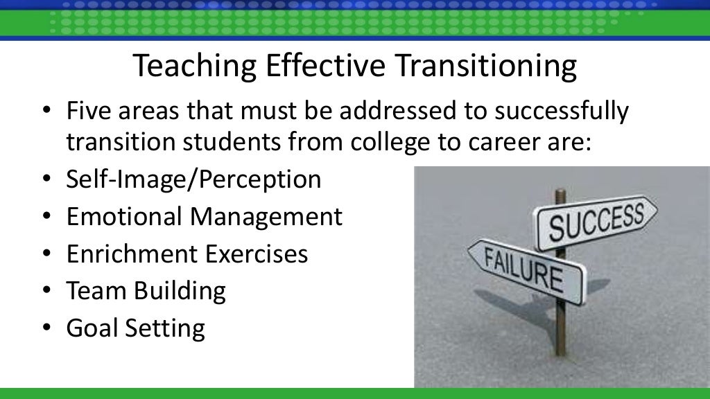 How To Transition To Teaching Career From College to Career Teaching Skills to transition today's students…