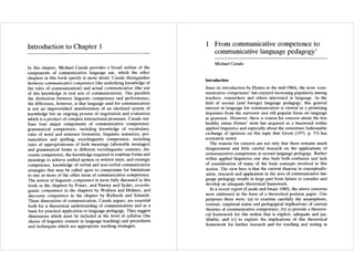 From communicative competence to communicative language pedagogy canale ...