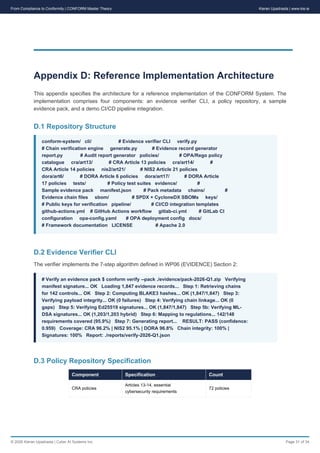 Operationalising Regulatory Compliance with the CONFORM System: Master ...