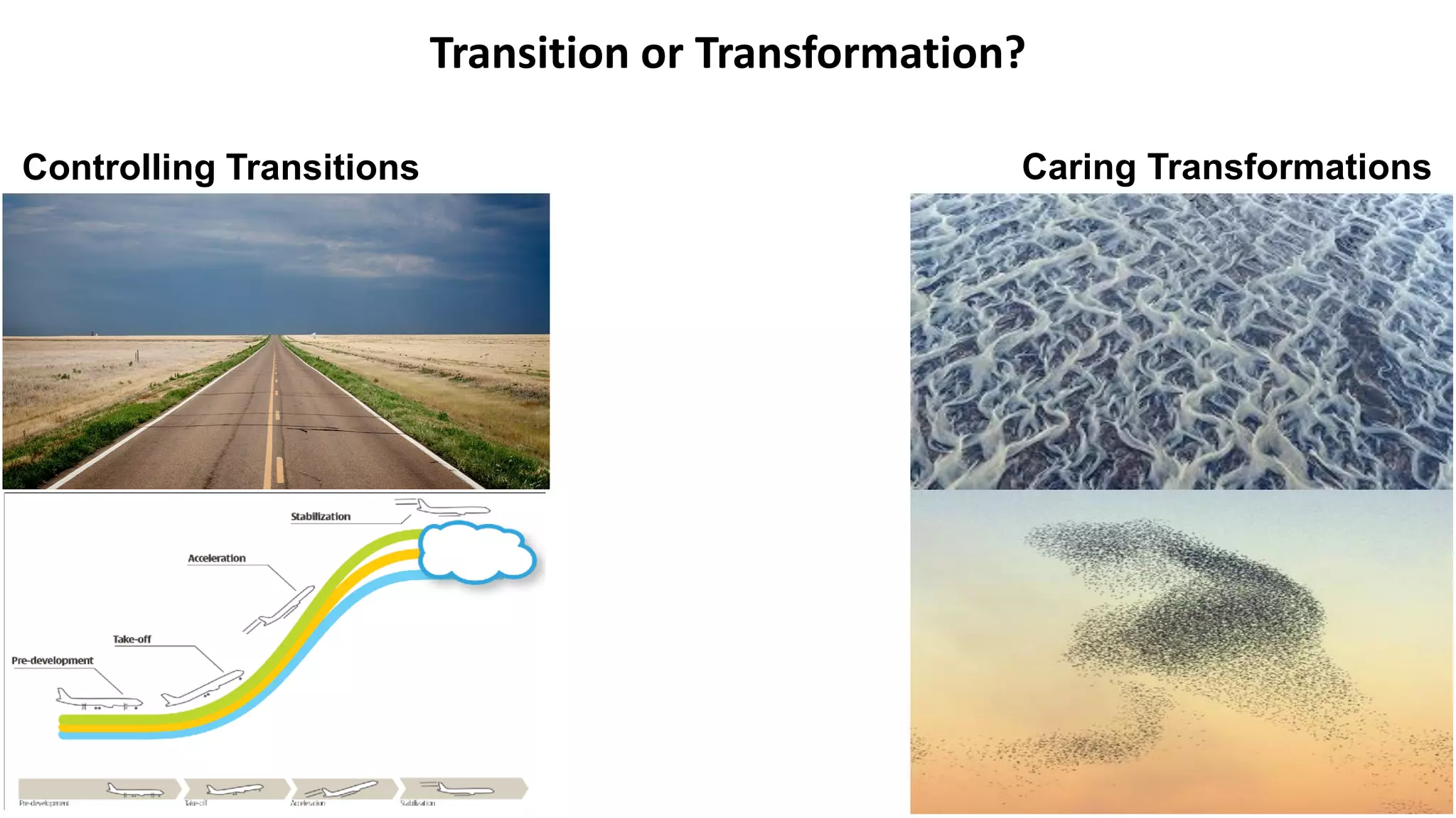 Controlling Transitions Caring Transformations
Transition or Transformation?
 
