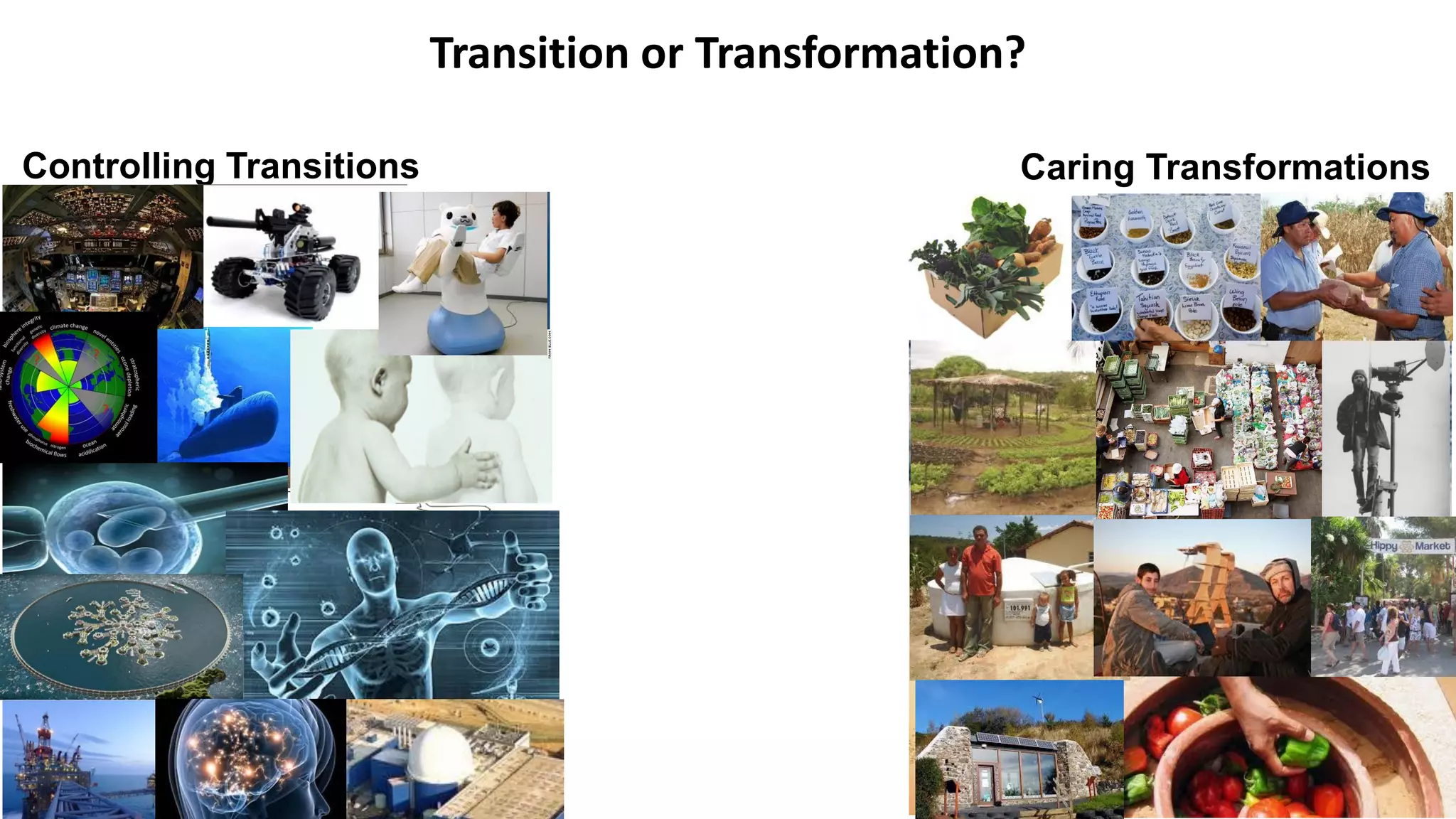 Controlling Transitions Caring Transformations
Transition or Transformation?
 