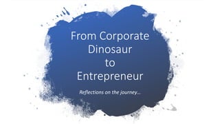 STEP 1
“Entrepreneurial
Sabbatical”​
• Exposure to a VC Network
• Crypto investments (15+ ICO’s)
• Learning from failed en...