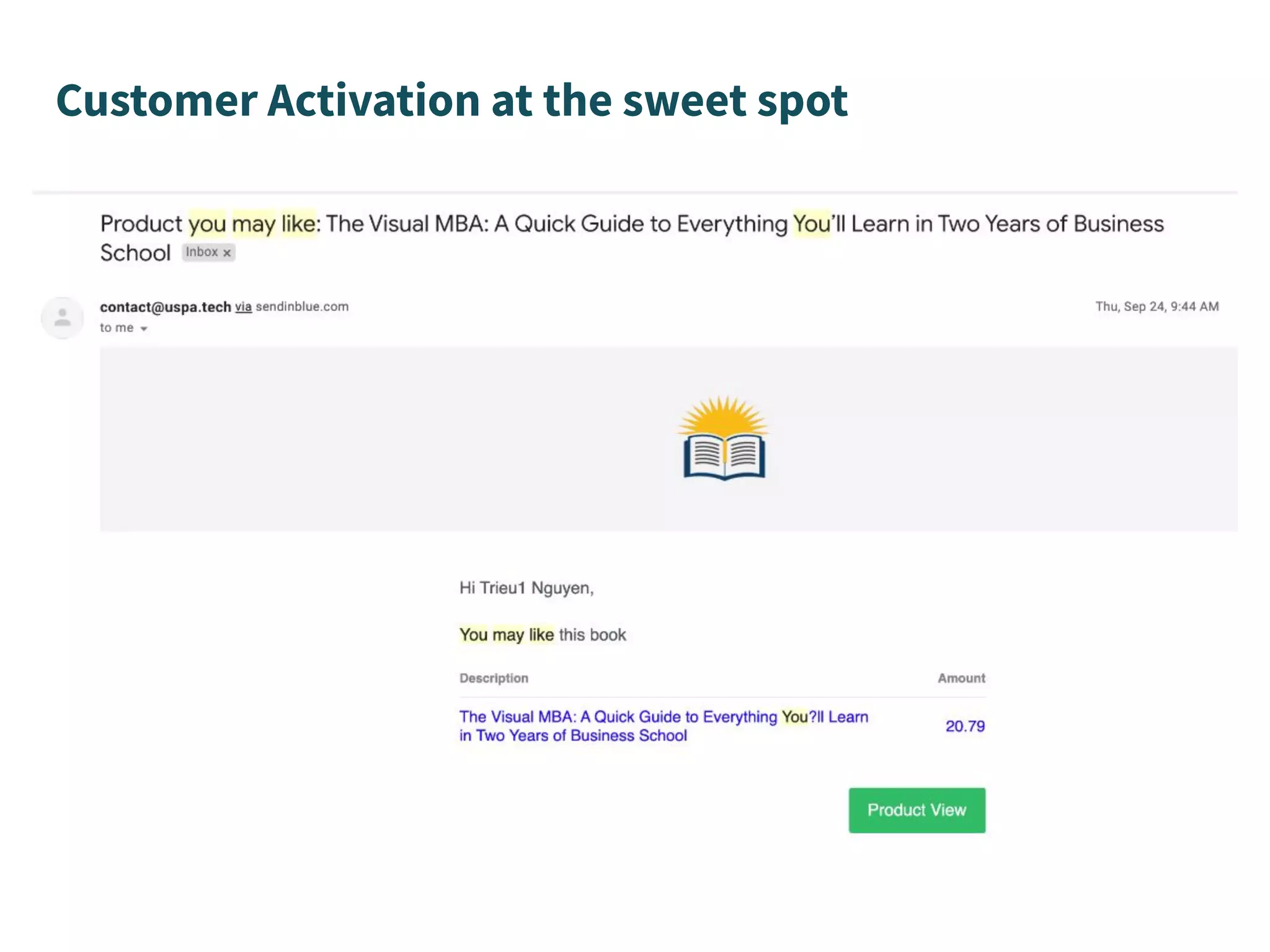 Customer Activation at the sweet spot
 