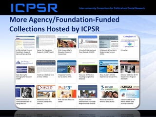 More Agency/Foundation-Funded
Collections Hosted by ICPSR
 