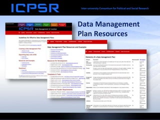 Data Management
Plan Resources
 