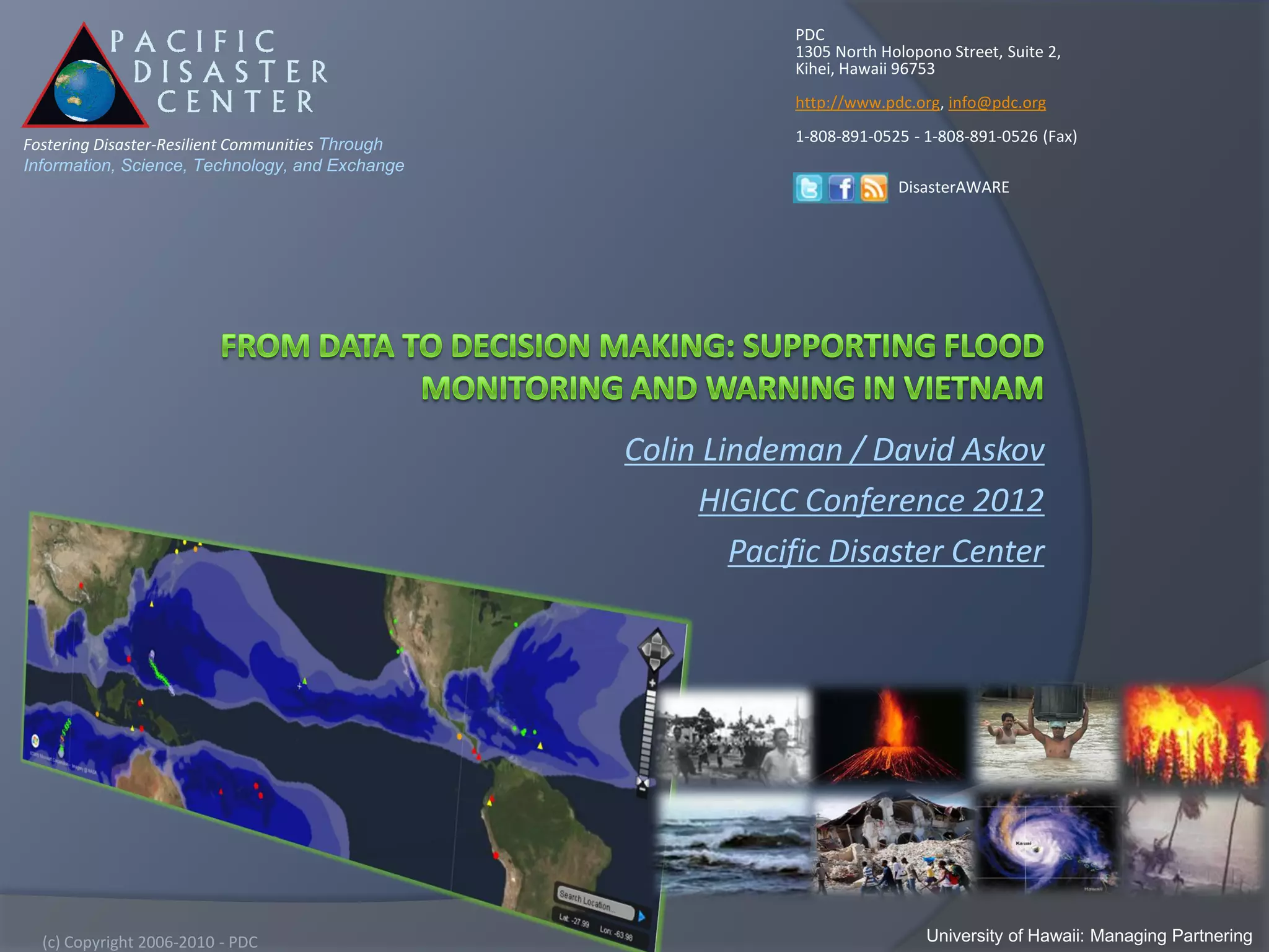 Hawaii Pacific GIS Conference 2012 Disaster Management and Emergency