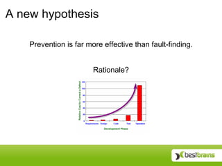 A new hypothesis

    Prevention is far more effective than fault-finding.


                        Rationale?
 