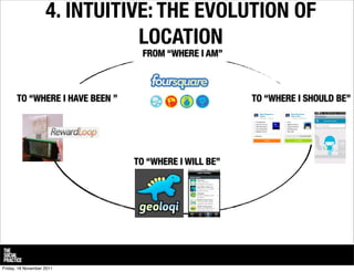 4. INTUITIVE: THE EVOLUTION OF
                               LOCATION
                                  FROM “WHERE I AM”...