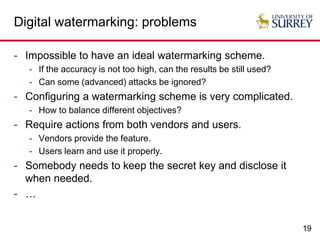 From Digital Watermarking to Multimedia Forensics: How can they help to ...