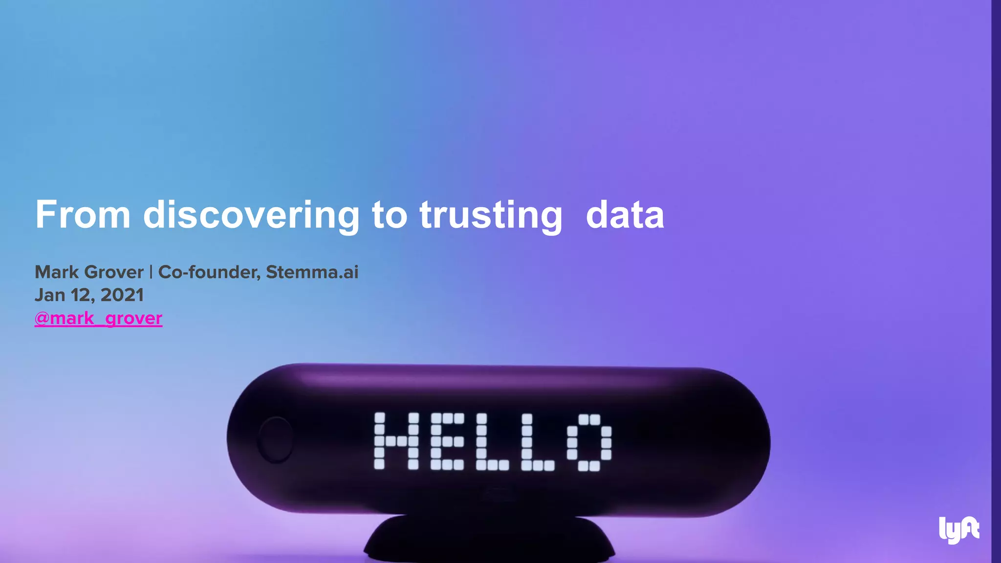 From discovering to trusting data