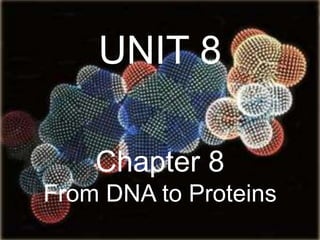UNIT 8
Chapter 8
From DNA to Proteins
 