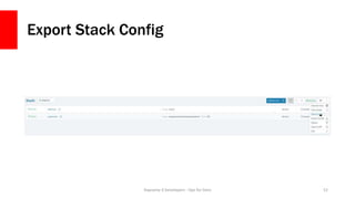 Export Stack Config
Daycamp 4 Developers - Ops for Devs 52
 