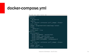 docker-compose.yml
Daycamp 4 Developers - Ops for Devs 54
 