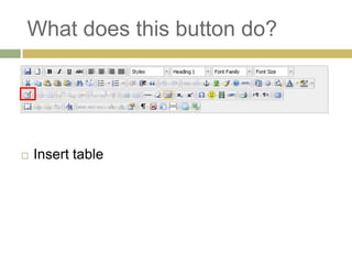 What does this button do?




   Insert table
 