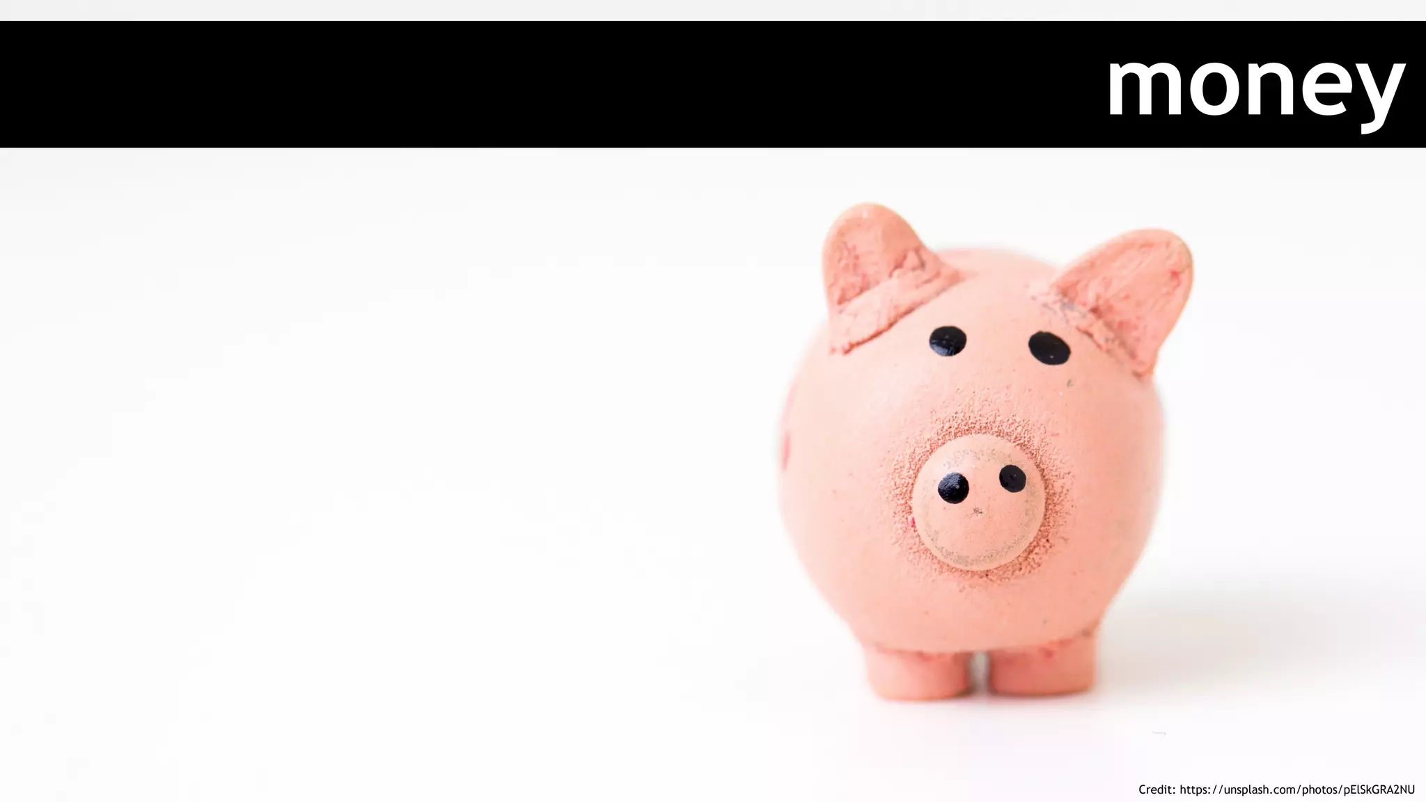 money
Credit: https://unsplash.com/photos/pElSkGRA2NU
 