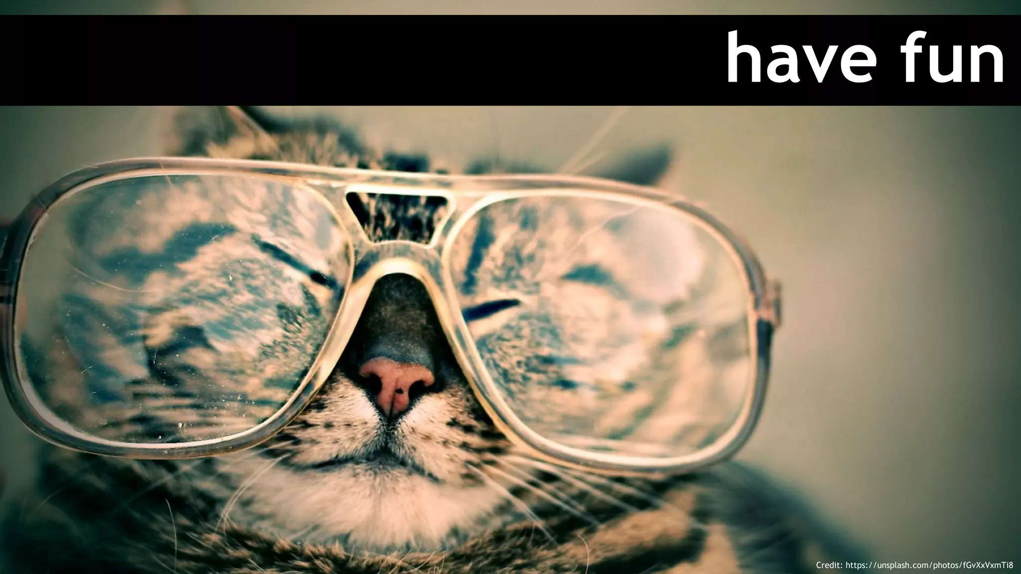 have fun
Credit: https://unsplash.com/photos/fGvXxVxmTi8
 