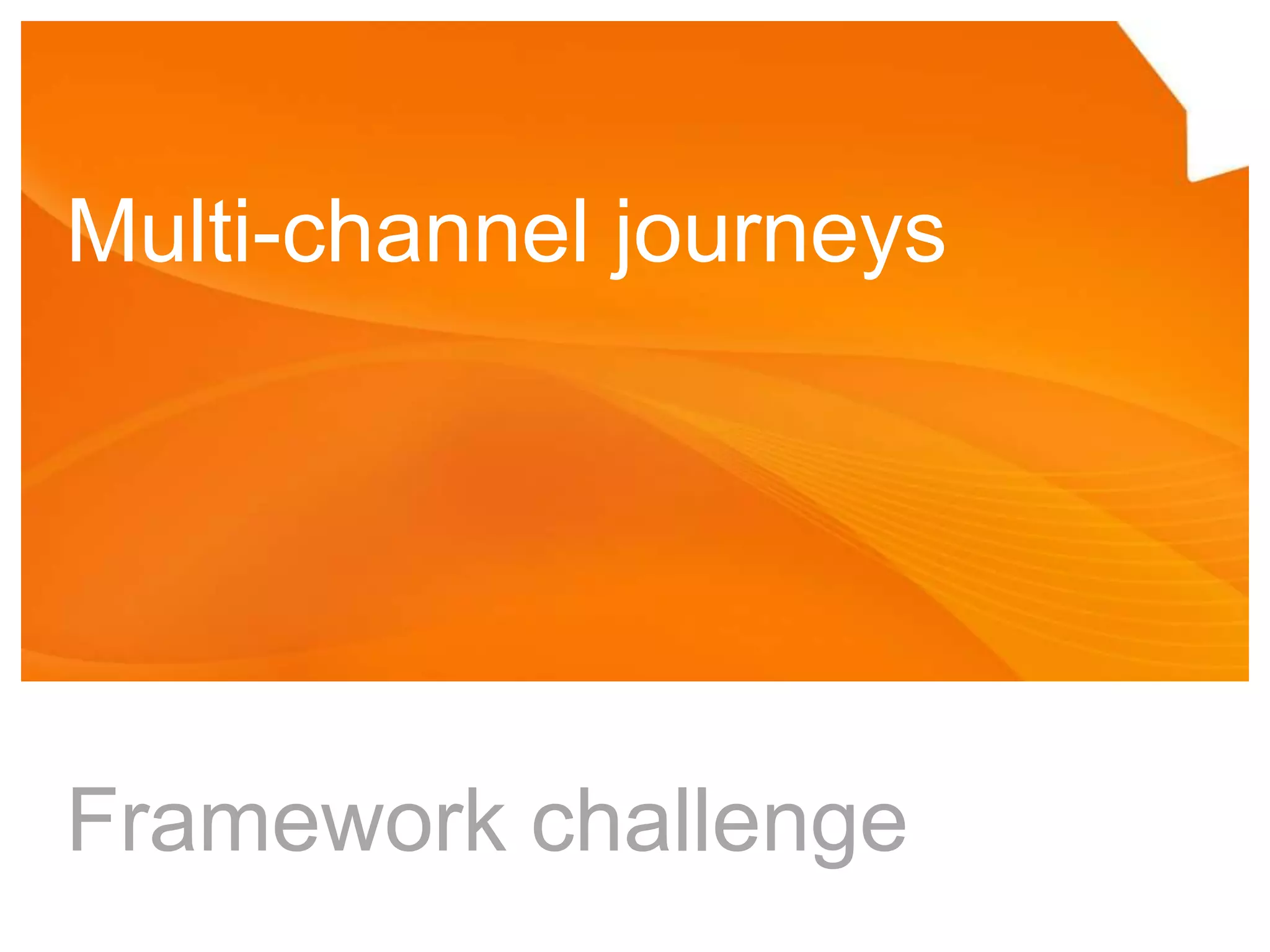 Multi-channel journeysFramework challenge