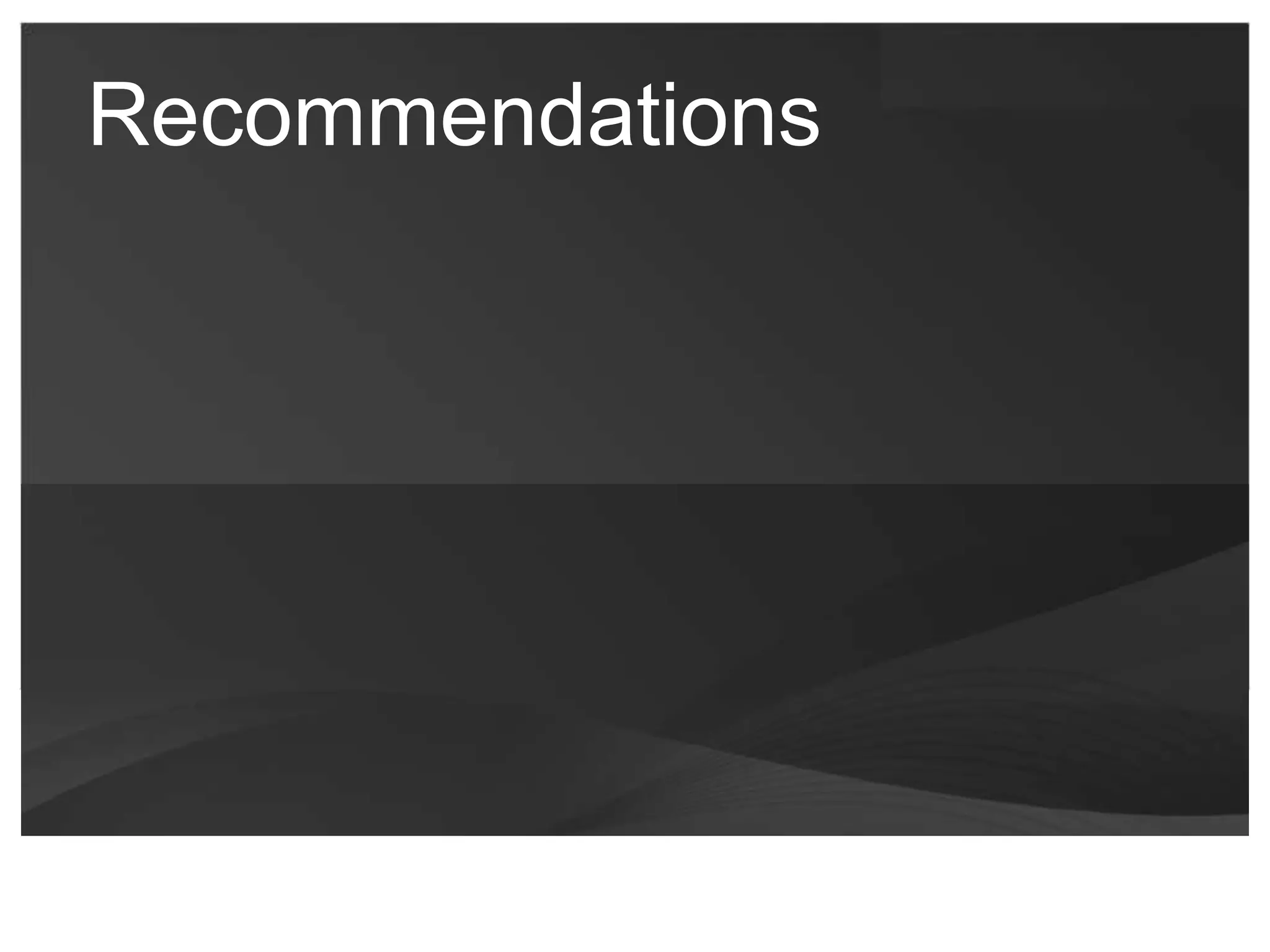 Recommendations 