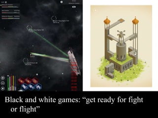 Black and white games: “get ready for fight 
or flight” 
 