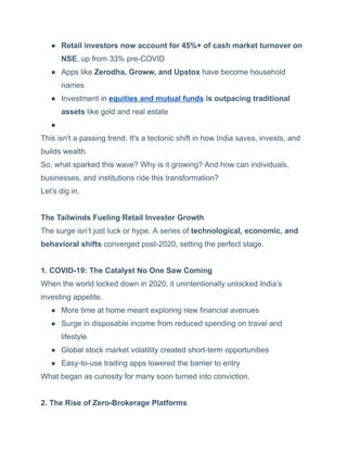 From Gold to Groww: The Meteoric Rise of India’s Retail Investors and ...