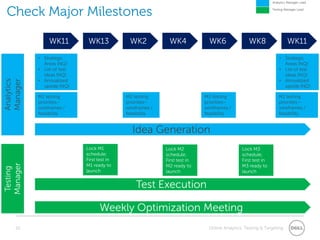 Analytics Manager LeadCheck Major MilestonesTesting Manager LeadWK11WK2WK6WK11WK13WK4WK8Strategic Areas (NQ)