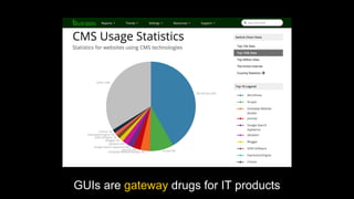 GUIs are gateway drugs for IT products
 