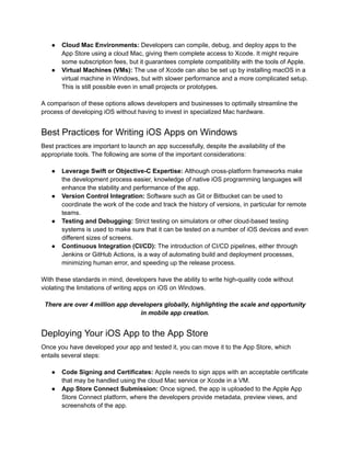 From Idea to App Store: Developing iOS Apps on Windows Explained | PDF