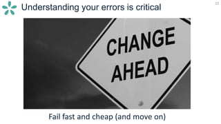 22
Understanding your errors is critical
22
Fail fast and cheap (and move on)
 