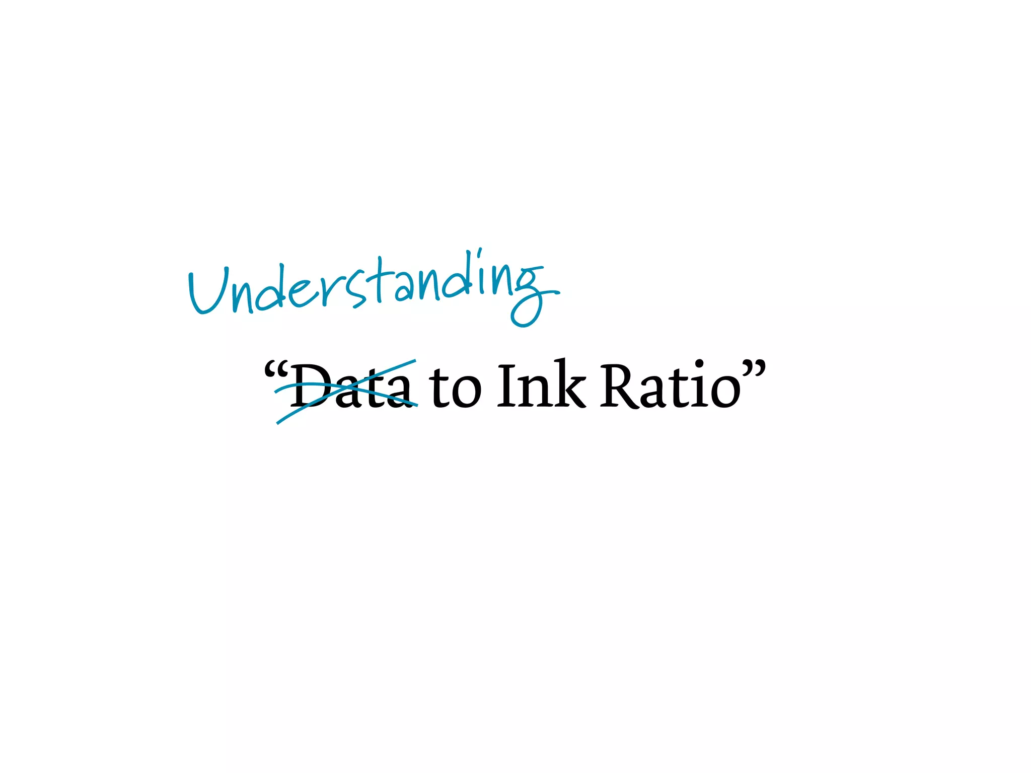 Unde rstanding
  “Data to Ink Ratio”
 