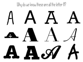 Why do we know these are all the letter A?


A A A A
A A A A

A AA A
 