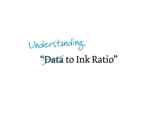 Unde rstanding
  “Data to Ink Ratio”
 