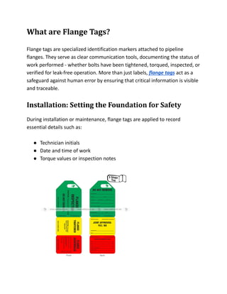 From Installation to Inspection_ The Essential Role of Flange Tags | PDF
