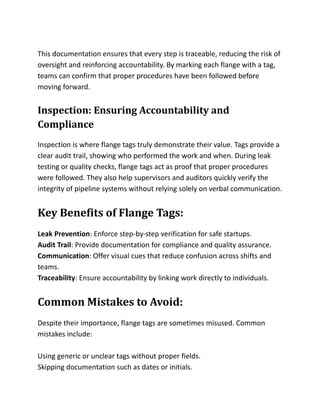 Flange Inspection Template.pdf From Installation to Inspection_ The Essential Role of Flange Tags | PDF