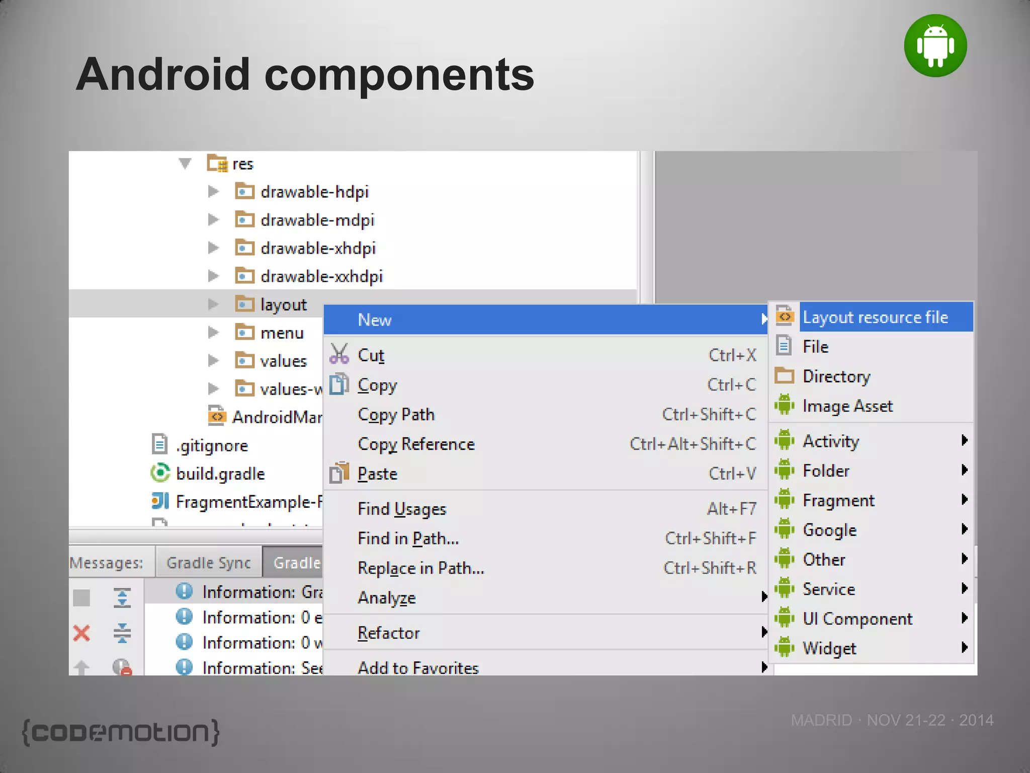 MADRID · NOV 21-22 · 2014 
Android components  