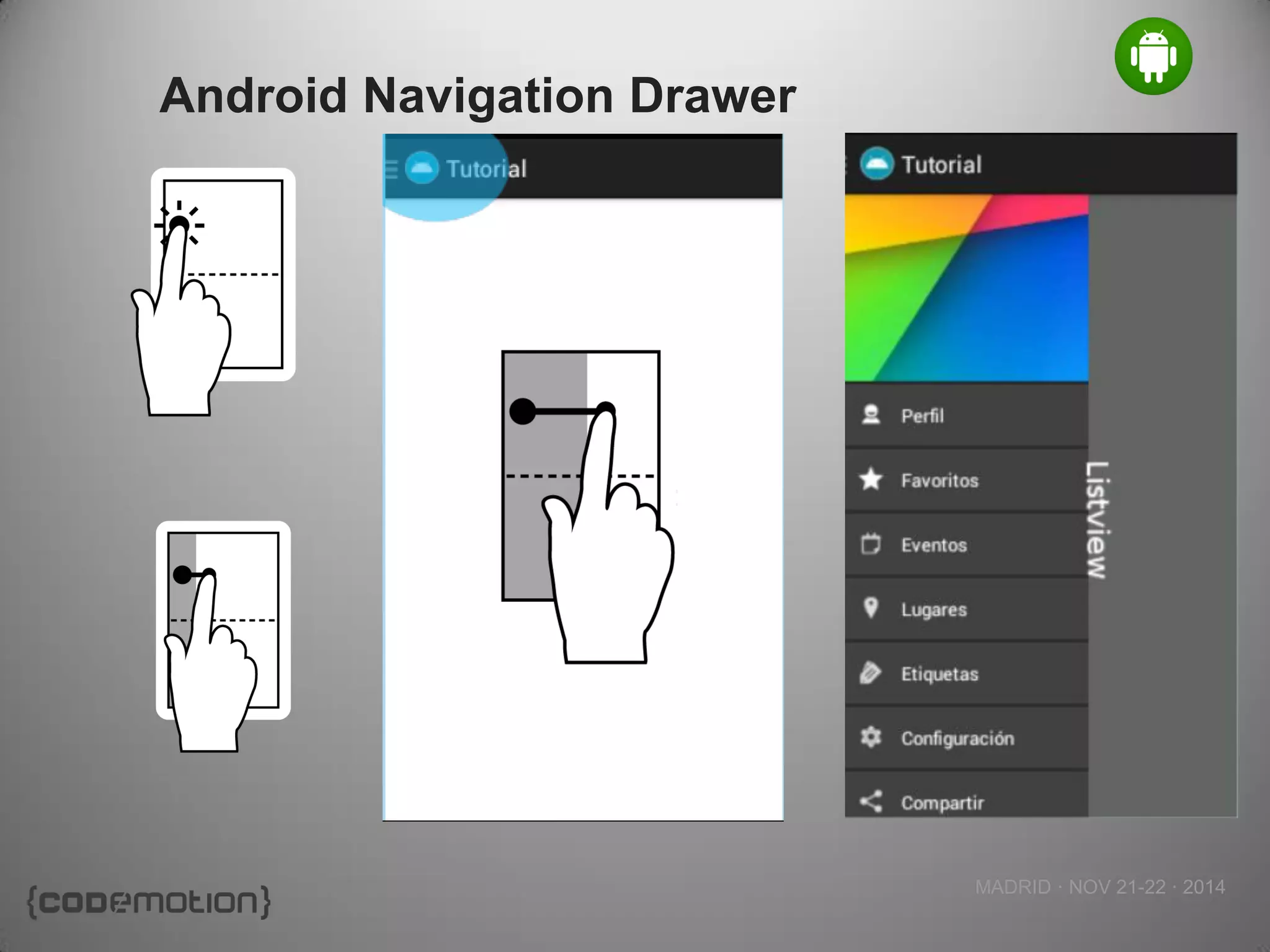 MADRID · NOV 21-22 · 2014 
Android Navigation Drawer  
