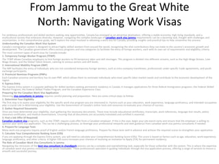 From Jammu to the Great White
North: Navigating Work Visas
For ambitious professionals and skilled workers seeking new opportunities, Canada has emerged as an attractive destination, offering a stable economy, high living standards, and a
multicultural society that embraces diversity. However, navigating the complex landscape of canadian work visa jammu requirements can be a daunting task, fraught with challenges and
uncertainties. In this comprehensive guide, we’ll explore the steps involved in obtaining a work visa for Canada, providing insights and practical tips to help streamline the process.
Understanding the Canadian Work Visa System
Canada’s immigration system is designed to attract highly skilled workers from around the world, recognizing the vital contributions they can make to the country’s economic growth and
development. The Canadian government offers various programs and visa categories to facilitate the entry of foreign workers, each with its own set of requirements and eligibility criteria.
The most common types of work visas for Canada include:
1. Temporary Foreign Worker Program (TFWP)
The TFWP allows Canadian employers to hire foreign workers to fill temporary labor and skill shortages. This program is divided into different streams, such as the High-Wage Stream, Low-
Wage Stream, and the Global Talent Stream, catering to various sectors and skill levels.
2. International Mobility Program (IMP)
The IMP facilitates the entry of individuals who are not considered temporary foreign workers, such as intra-company transferees, professionals under specific trade agreements, and youth
exchange participants.
3. Provincial Nominee Programs (PNPs)
Each Canadian province and territory has its own PNP, which allows them to nominate individuals who meet specific labor market needs and contribute to the economic development of the
region.
4. Express Entry
The Express Entry system is a popular pathway for skilled workers seeking permanent residency in Canada. It manages applications for three federal immigration programs: the Federal Skilled
Worker Program, the Federal Skilled Trades Program, and the Canadian Experience Class.
Preparing for the Canadian Work Visa Application
Obtaining visa consultants in jammu requires careful planning and preparation. Here are some critical steps to follow:
1. Determine Your Eligibility
The first step is to assess your eligibility for the specific work visa program you are interested in. Factors such as your education, work experience, language proficiency, and intended occupation
play a crucial role in determining your eligibility. Use the Government of Canada’s online tools and resources to evaluate your chances of success.
2. Gather Required Documents
Once you have determined your eligibility, start gathering the necessary documents. These may include educational certificates, transcripts, work references, language test results, police
clearance certificates, and medical examinations. Ensuring that all documents are accurately translated and certified is essential.
3. Find a Job Offer (If Required)
Canadian student visa programs, such as the TFWP, require a job offer from a Canadian employer. If this is the case, begin your job search early and ensure that the employer is willing to
sponsor your work visa application. This can be a challenging process, so leverage your professional networks and seek guidance from canadian work visa jammu consultants if needed.
4. Prepare for Language Tests
Many work visa programs require proof of English and/or French language proficiency. Prepare for these tests well in advance and achieve the required scores to strengthen your application.
5. Calculate Your Comprehensive Ranking Score (CRS)
If you are applying through the Express Entry system, you will need to calculate your Comprehensive Ranking Score (CRS). This score is based on factors such as age, education, work experience,
language proficiency, and other criteria. A higher CRS score increases your chances of receiving an Invitation to Apply (ITA) for permanent residency.
The Role of Canadian Work Visa Consultants in Jammu
Navigating the intricacies of the best visa consultant in chandigarh process can be a complex and overwhelming task, especially for those unfamiliar with the system. This is where the expertise
of canadian work visa jammu consultants can prove invaluable. These professionals specialize in guiding individuals through the visa application process, offering a range of services to ensure a
smooth and successful journey.
 