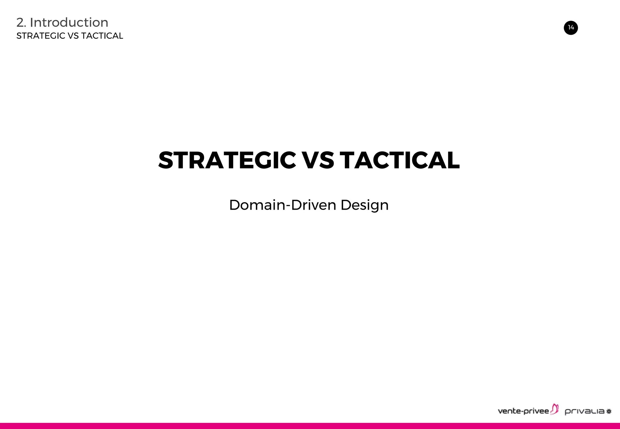 142. Introduction
STRATEGIC VS TACTICAL
STRATEGIC VS TACTICAL
Domain-Driven Design
 