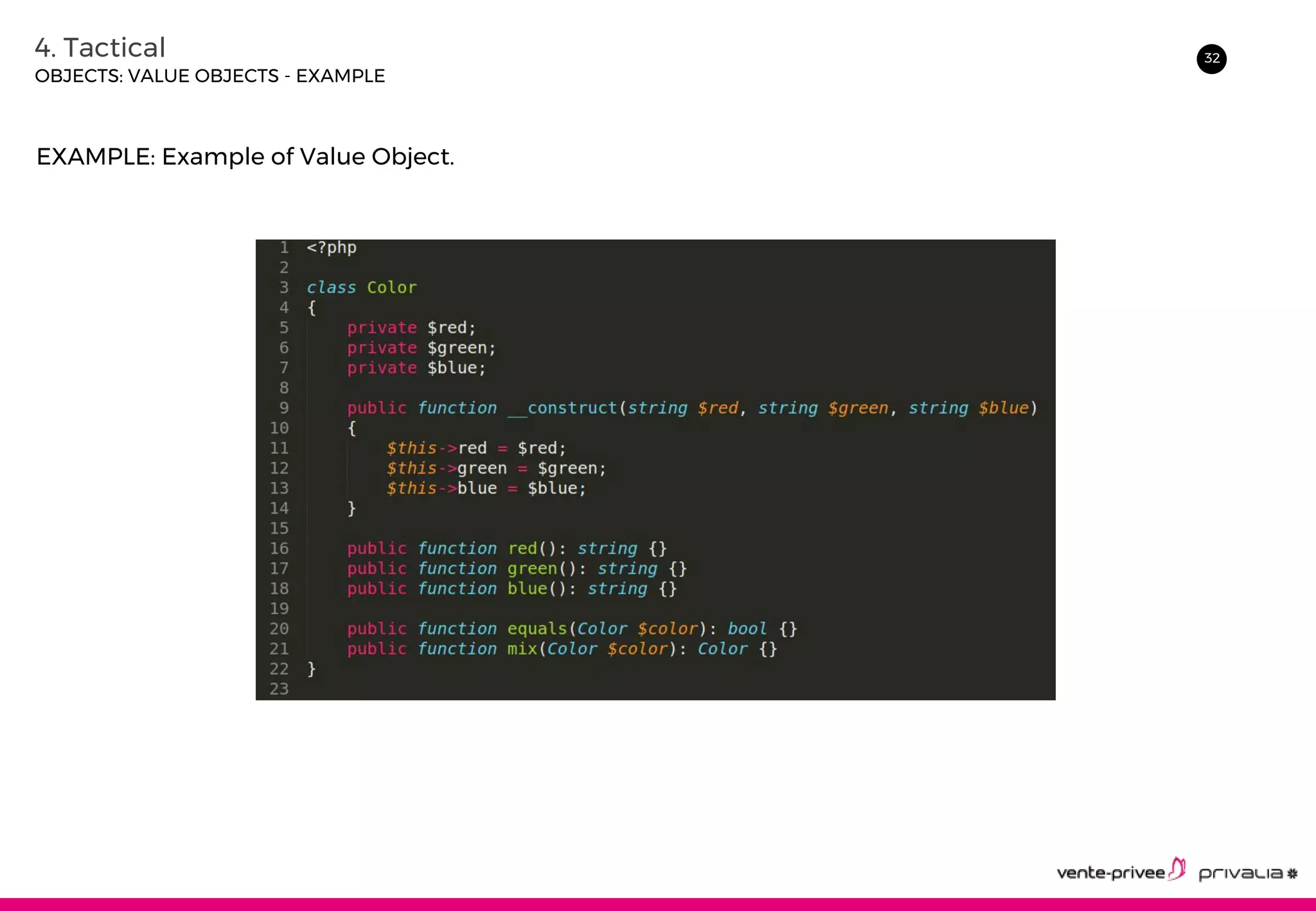 324. Tactical
OBJECTS: VALUE OBJECTS - EXAMPLE
EXAMPLE: Example of Value Object.
 