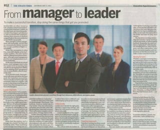 From Manager to Leader ST Recruit 17 May 2014