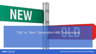 Manufacturing That Eliminates Risk & Improves Reliability
3
“Old” vs “New” Generation HMI Technologies
 
