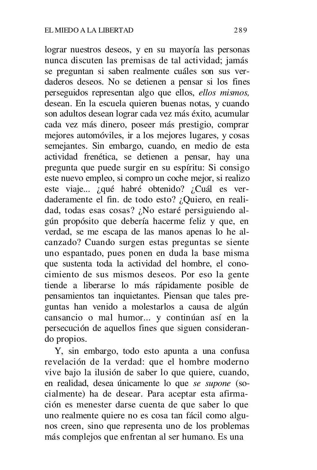 Fromm, Erich. El miedo a la libertad