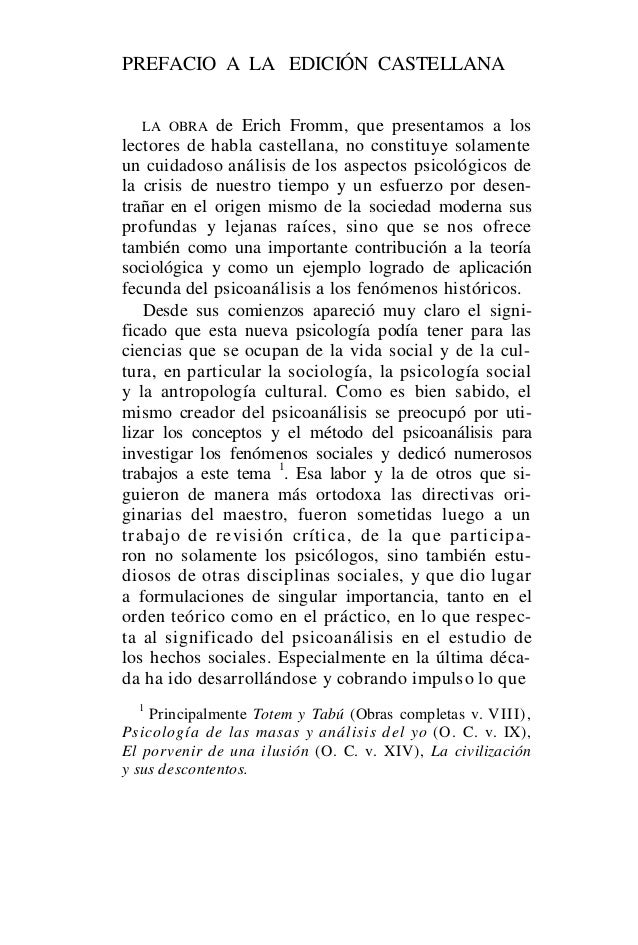 El Miedo A La Libertad Erich Fromm Resumen Pdf