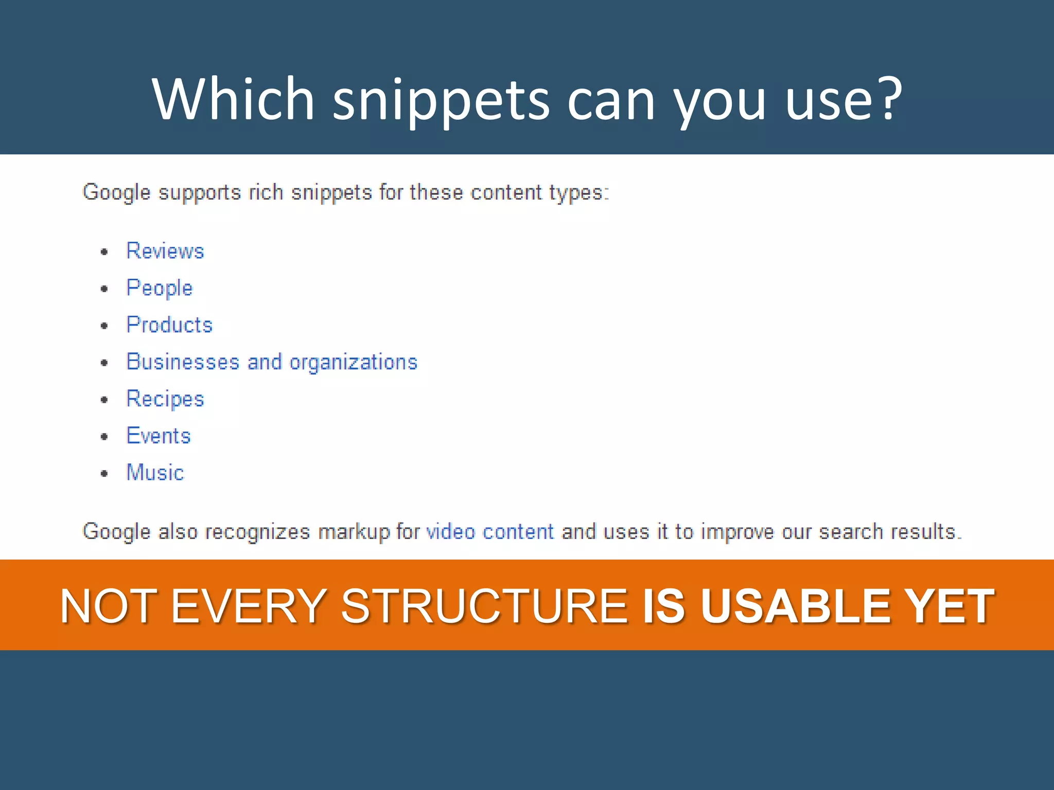 Which snippets can you use? NOT EVERY STRUCTURE IS USABLE YET 