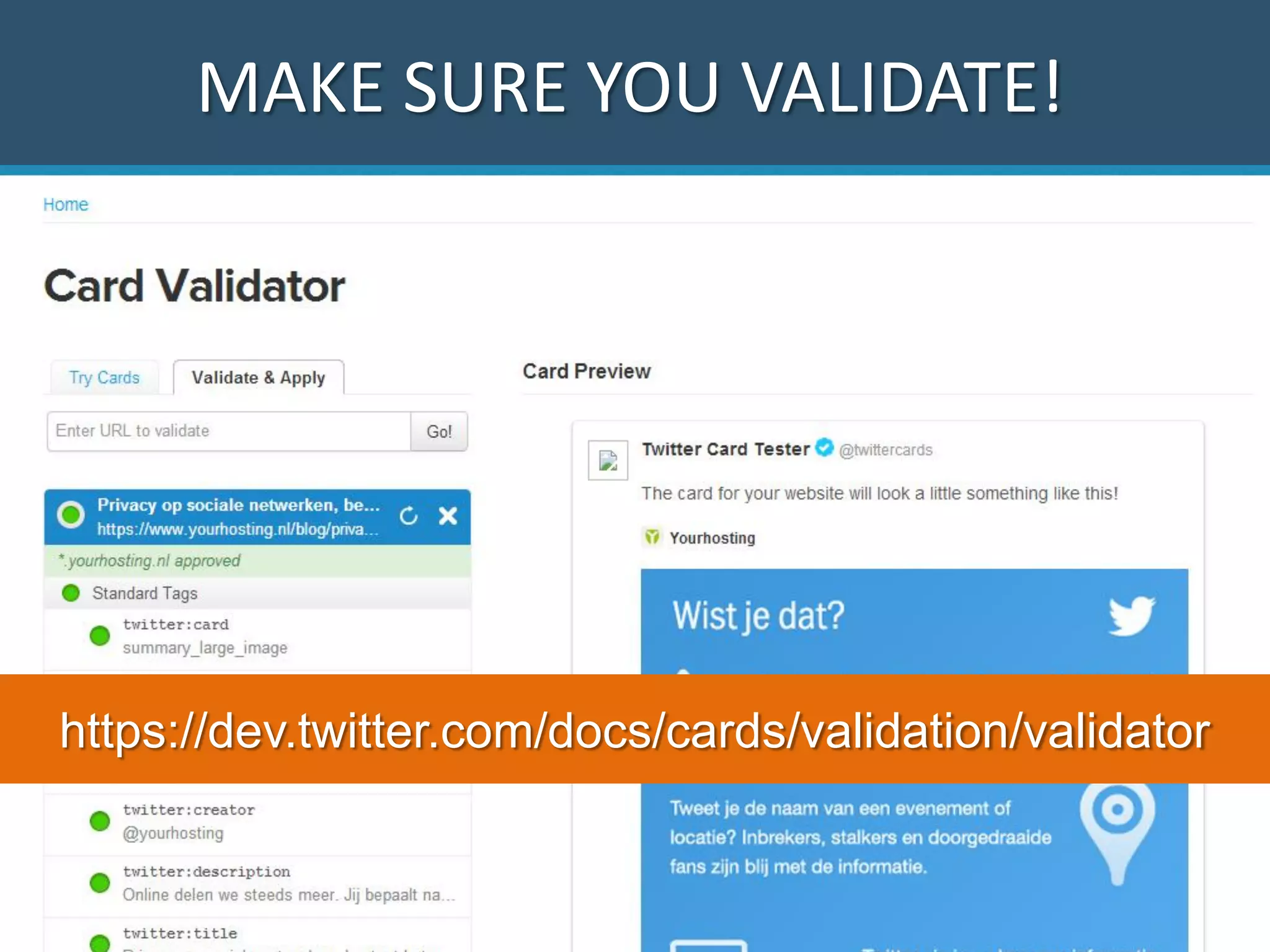 https://dev.twitter.com/docs/cards/validation/validator WRONG DETAILS? CACHING ISSUESMAKE SURE YOU VALIDATE! 